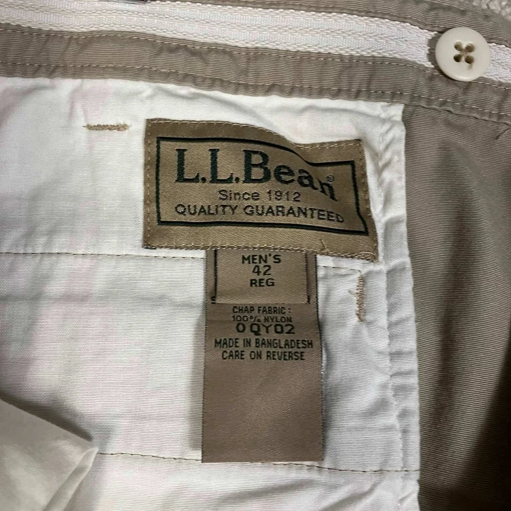 LL Bean Upland Briar Hunting Pants Mens 42 (Fits 42x31) Tan Brown Cotton Nylon
